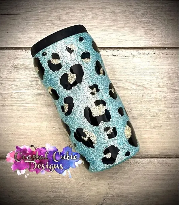 Aqua glitter leopard print 4-in-1